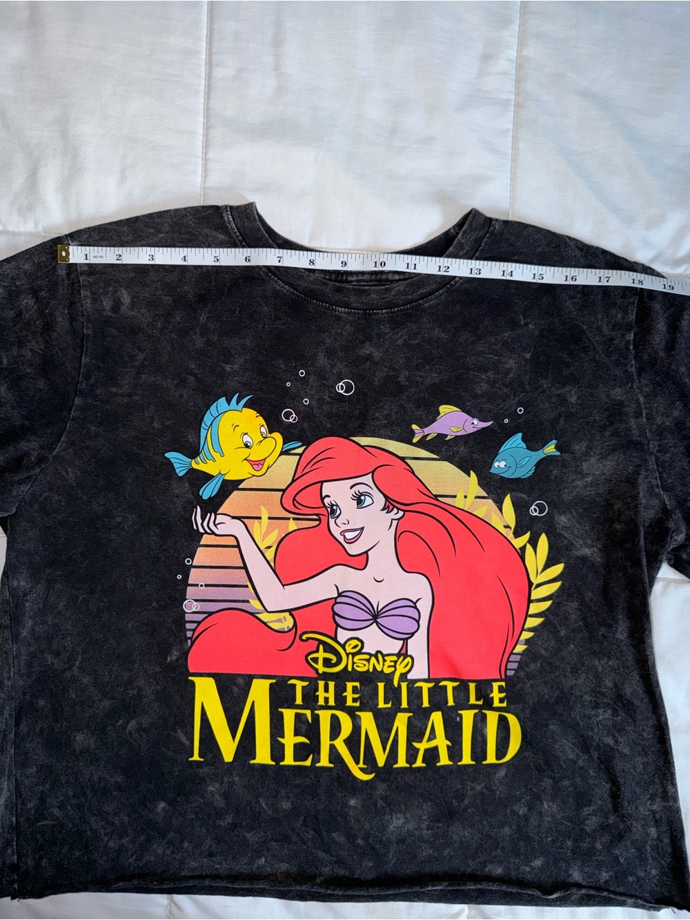 Disney The Little Mermaid Black Graphic Cropped Tee - Large - Picture 3 of 7